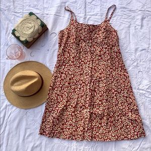 Vintage red floral shift dresss